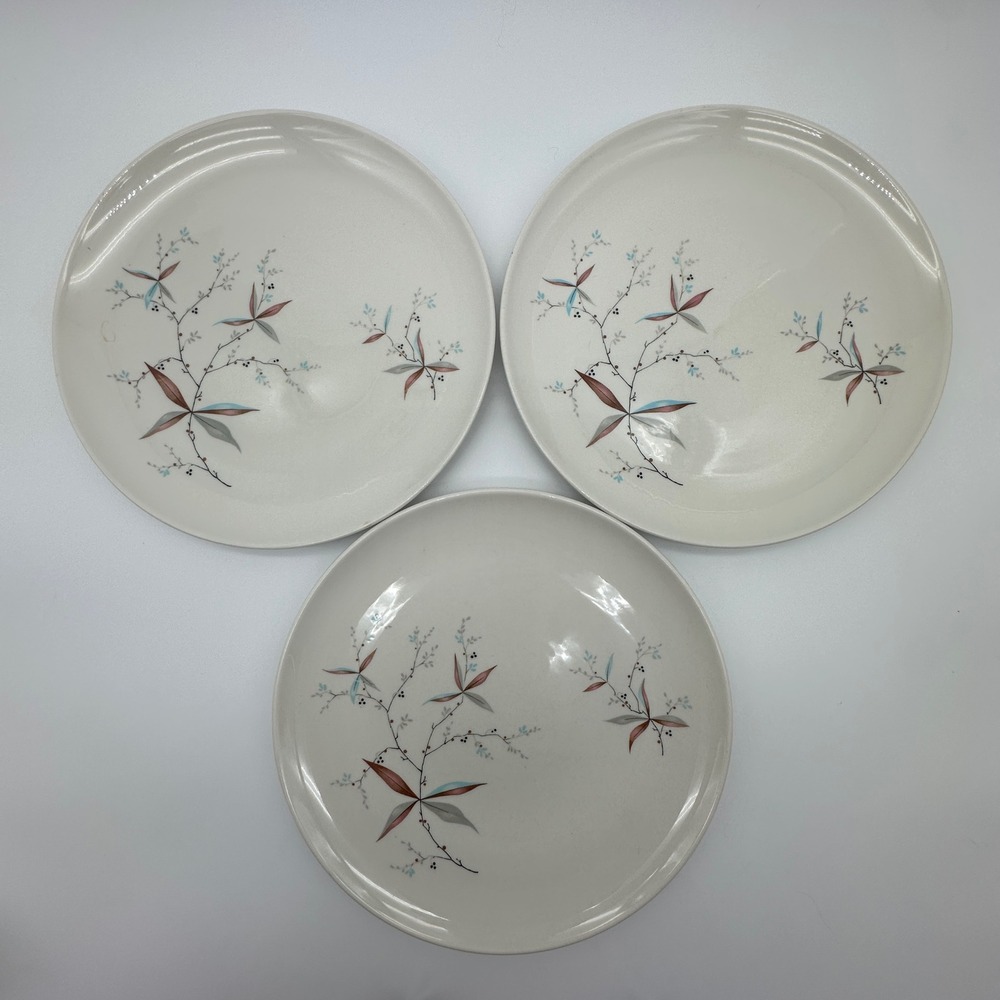 3 Syracuse Carefree True China Finesse Dinner Plates 10 Inch MCM Botanical USA